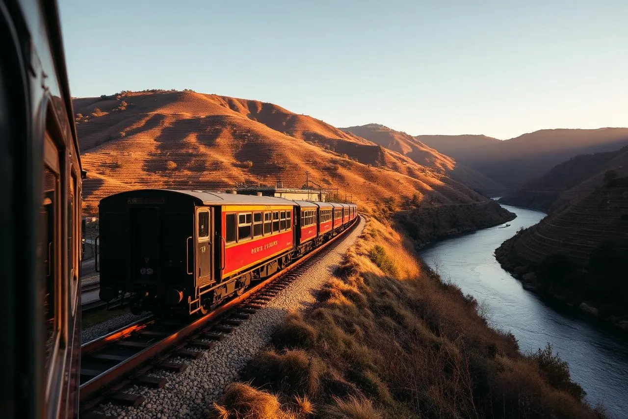 Comboio histórico ao longo da Linha do Douro